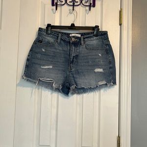 Womens kancan distressed jean shorts